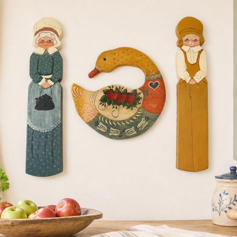 1980's Granny Core Wooden Character Set